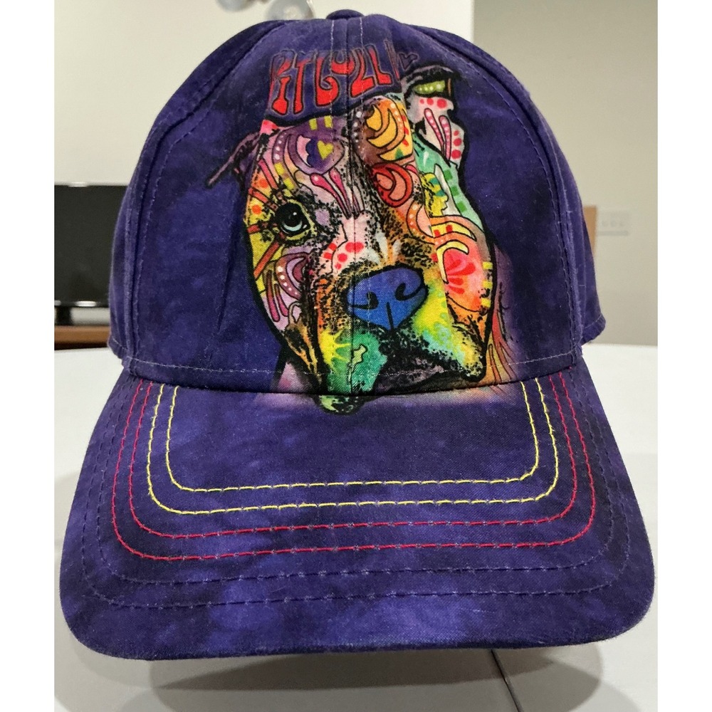 The Mountain Dean Russo Pitbull Hat Unisex‎ OSFA Purple Tie Dye Graphic Art Cap